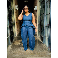 High Waisted Denim Pants